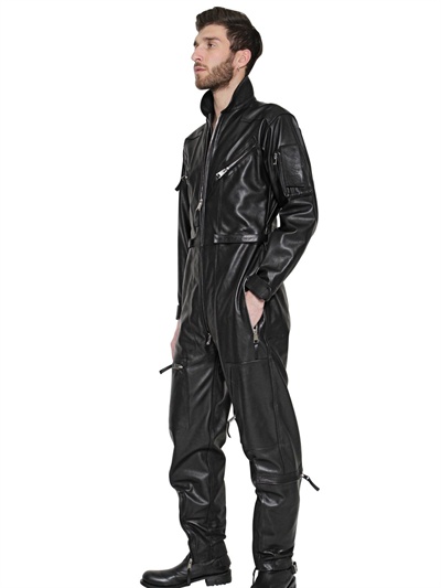 Jean Paul Gaultier Nappa Leather Jumpsuit in Black for Men | Lyst