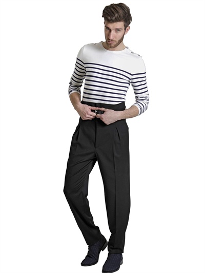 Jean Paul Gaultier Striped Stretch Cotton Jersey Shirt in White for Men |  Lyst