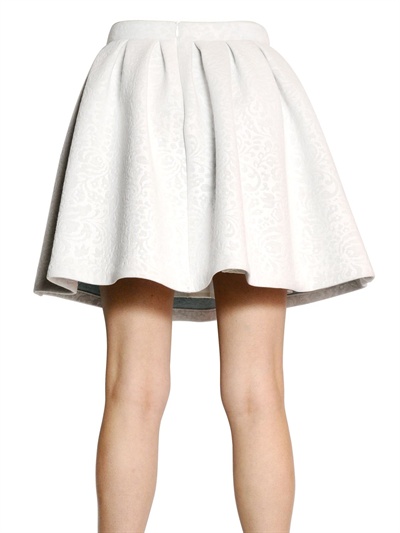 Msgm Neoprene Flared Skirt in White | Lyst