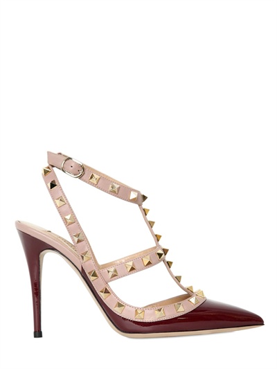 Lyst - Valentino 100mm Rock-stud Patent Leather Pumps in Red