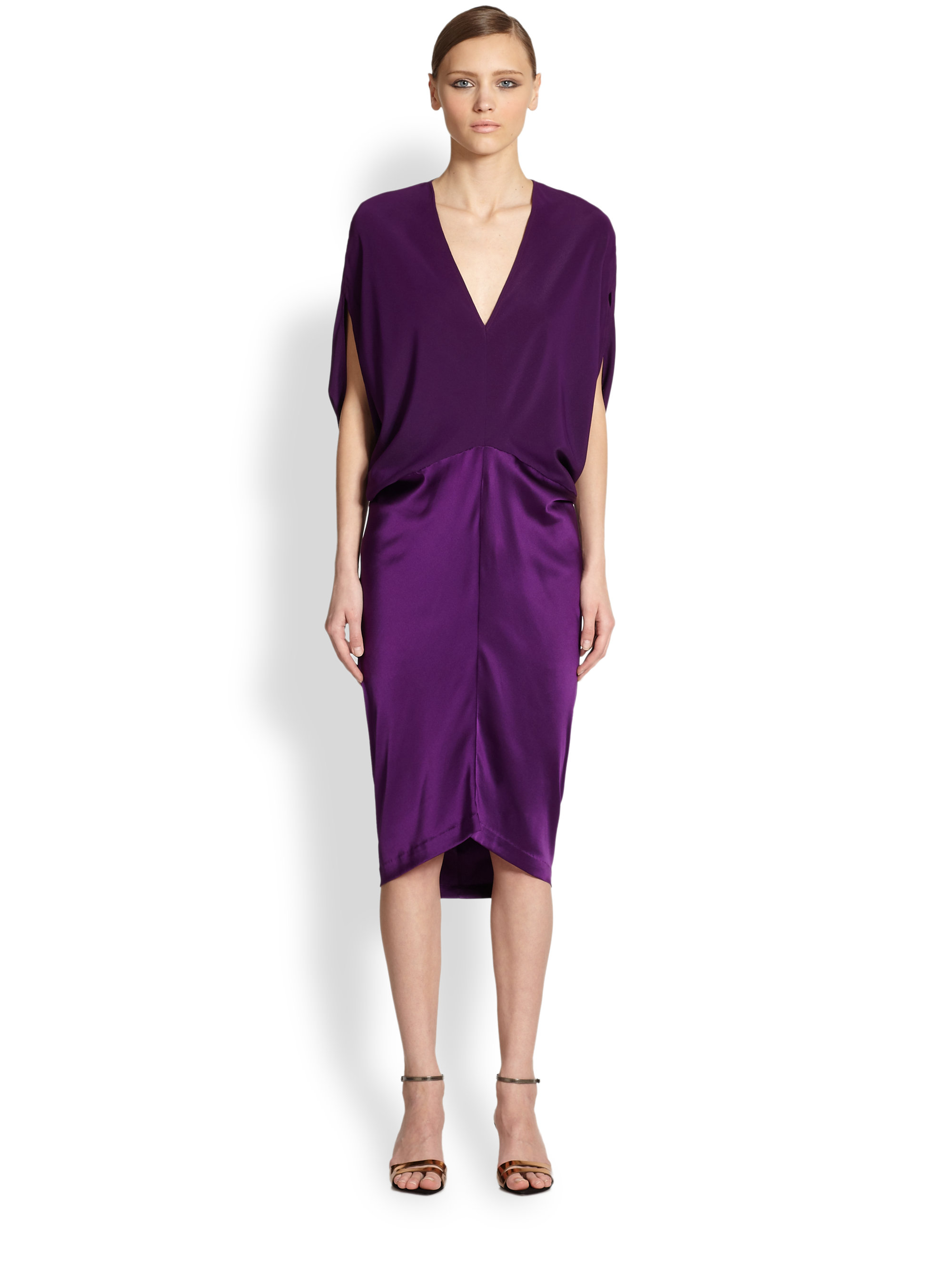Lyst Zero Maria Cornejo Silk Reni Dress In Purple Gallery
