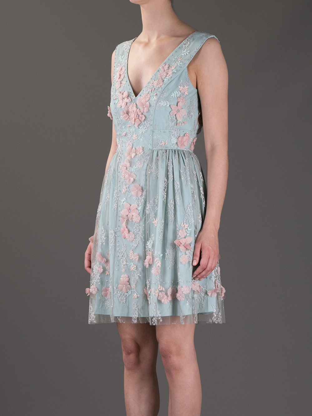 Blugirl Blumarine Floral Applique Dress | Lyst