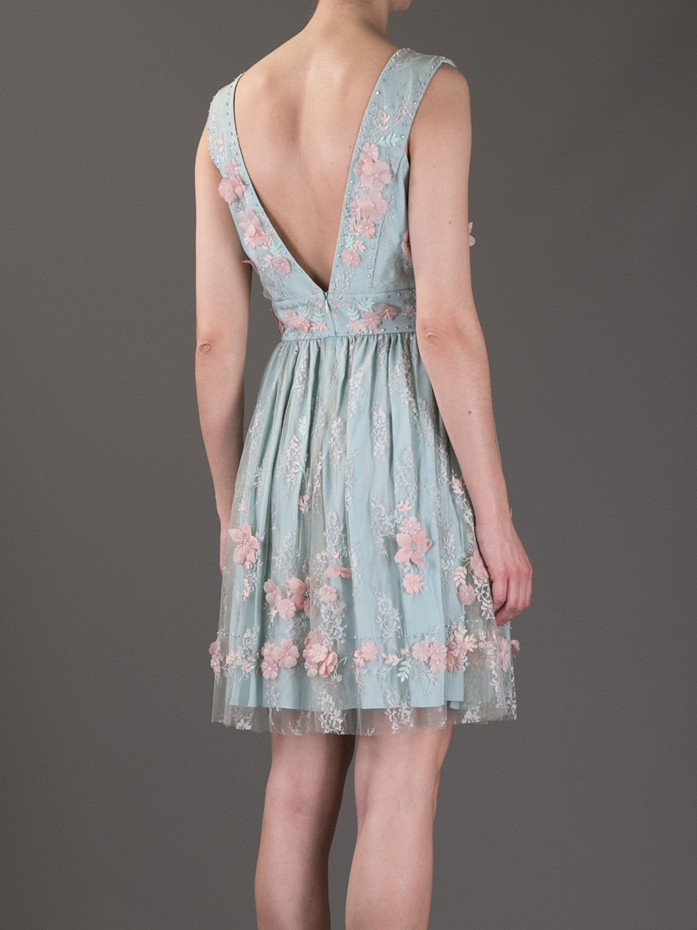 Blugirl Blumarine Floral Applique Dress | Lyst