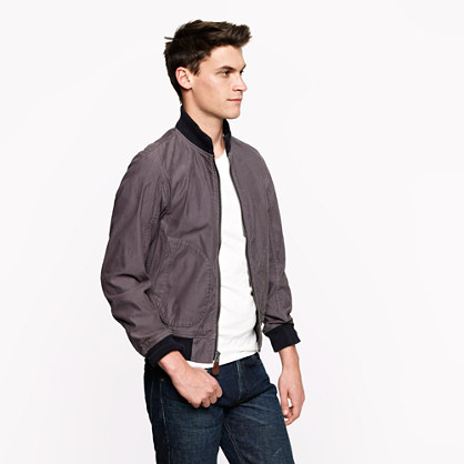 J Crew Wallace Barnes Bomber Jacket In Deep Charcoal Gray For