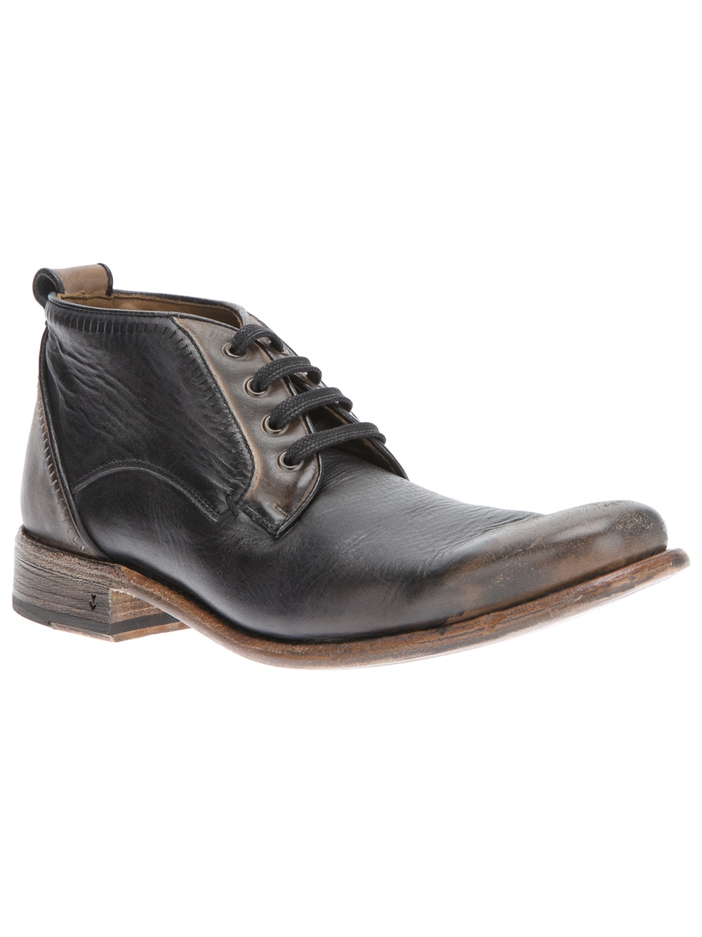 John Varvatos Distressed Ankle Boot in Black for Men Lyst