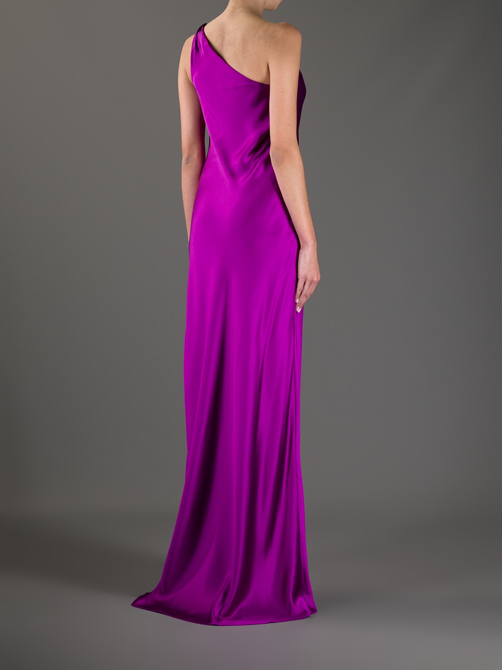 Ralph Lauren One Shoulder Gown in Purple | Lyst