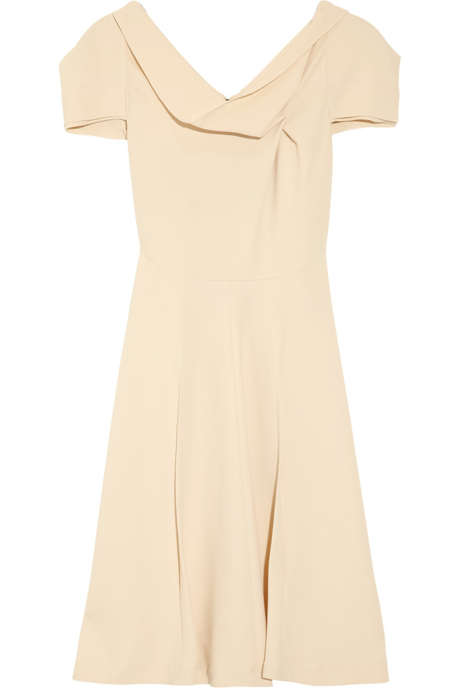 Roland mouret Losberne Pleated Stretchcrepe Dress in Natural | Lyst