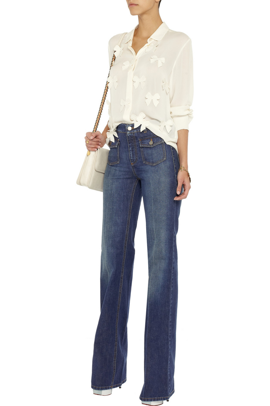 stella mccartney wide leg jeans