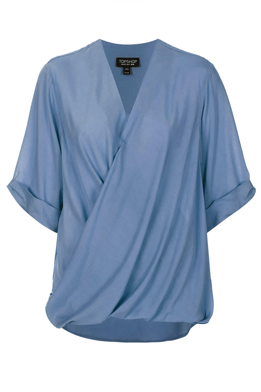 Topshop Casual Drape Top In Blue Lyst