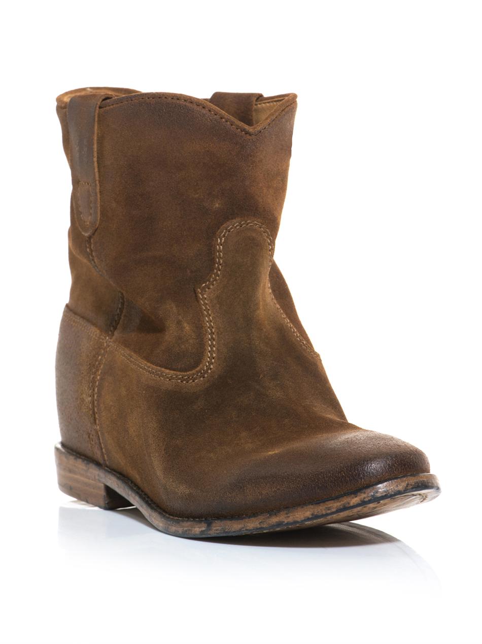 Isabel Cristi Hidden Wedge Boots Brown | Lyst