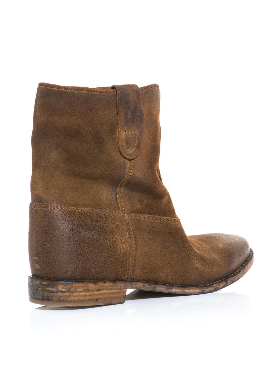 Isabel Marant Cristi Hidden Wedge Boots in Brown | Lyst