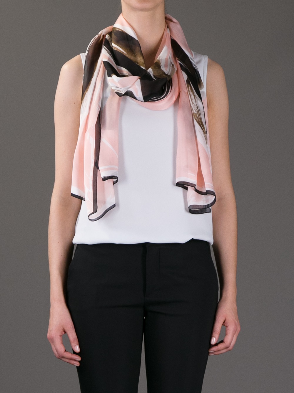 fendi pink silk and wool shawl