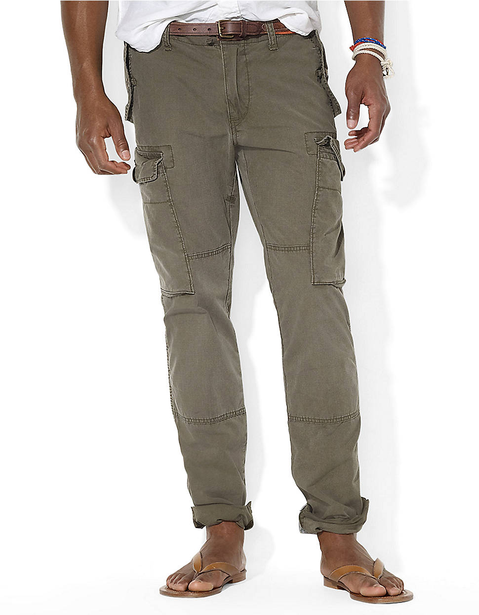 Polo Ralph Lauren Canadian Slub Poplin Cargo Pants in Olive (Gray) for ...