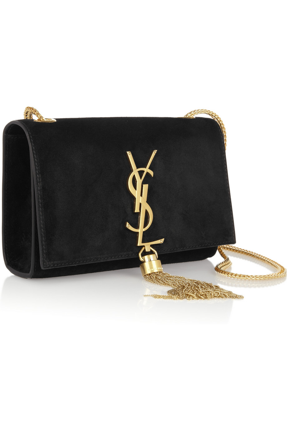 small black suede handbag