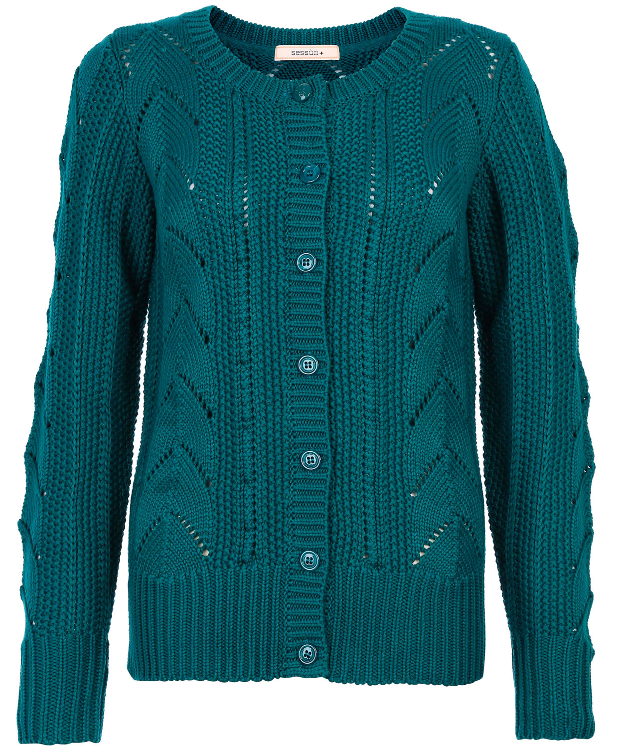 teal chunky cardigan