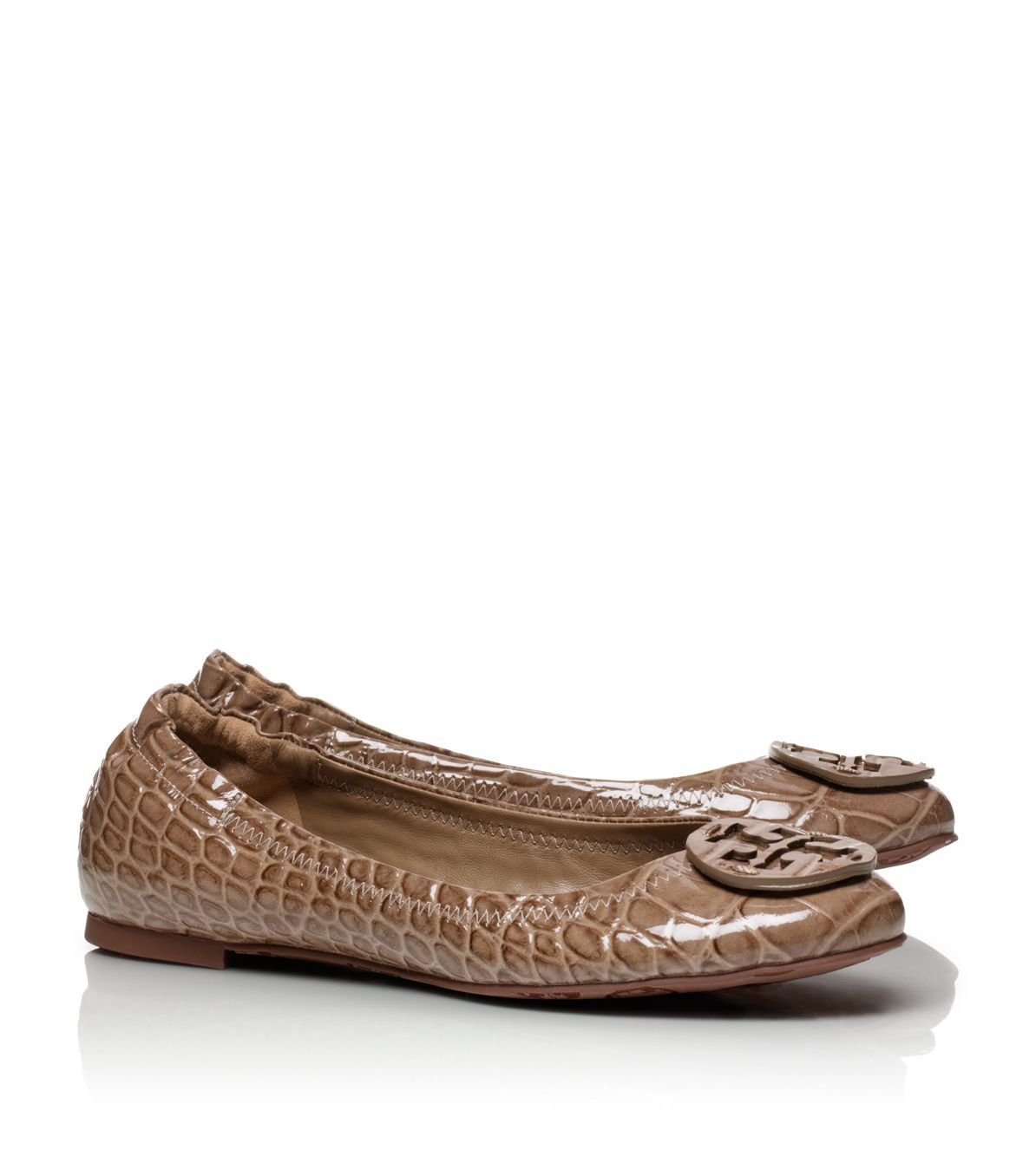 brown croc flats