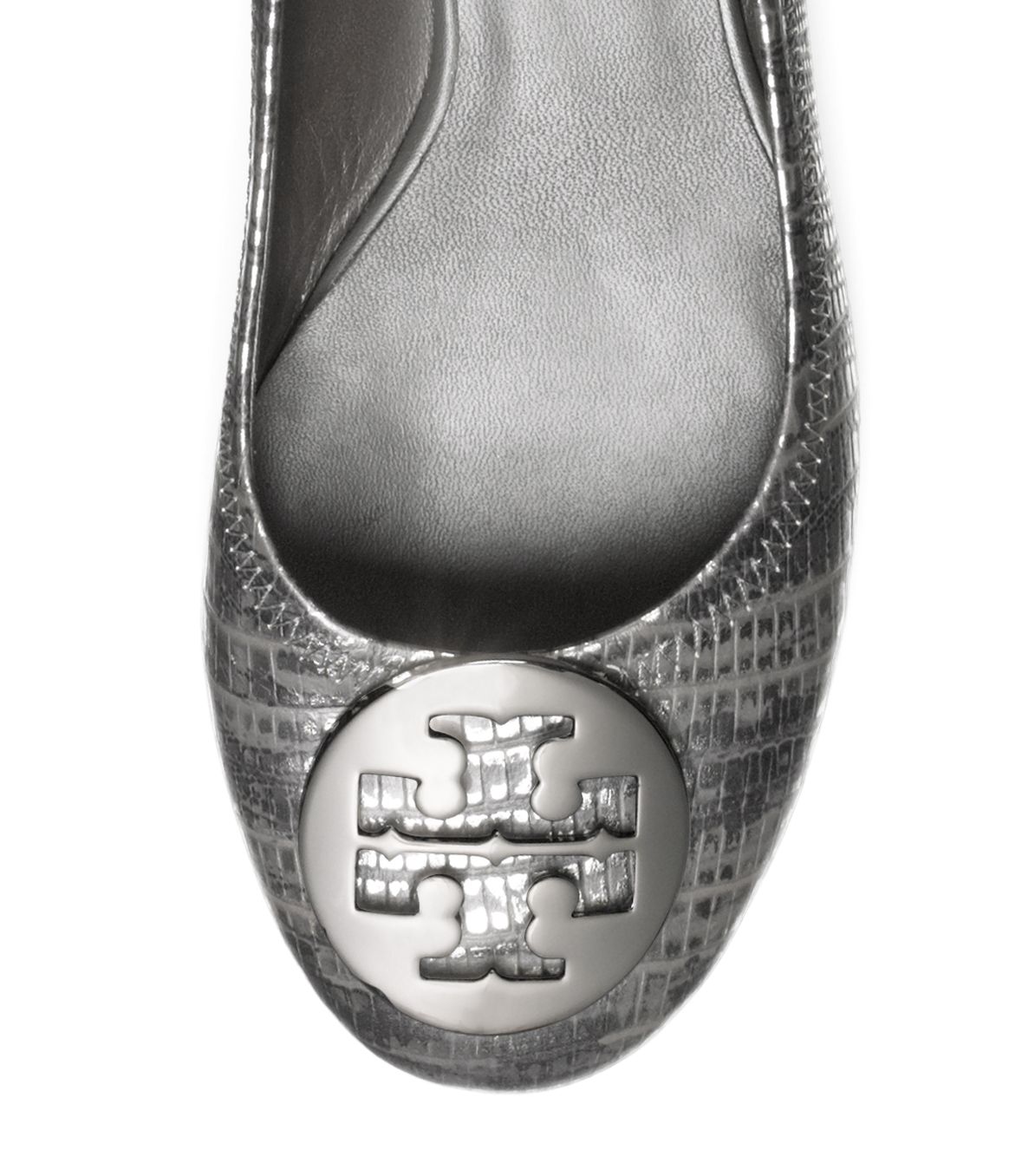 Tory Burch Lizard Printed Reva Ballet Flat in Gray | Lyst Tory Burch Textured Reva Flats in Gray Size 8 Like New main image 0