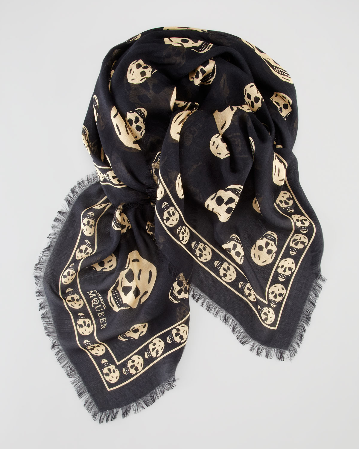 Alexander mcqueen Skull Print Scarf in Black for Men Lyst