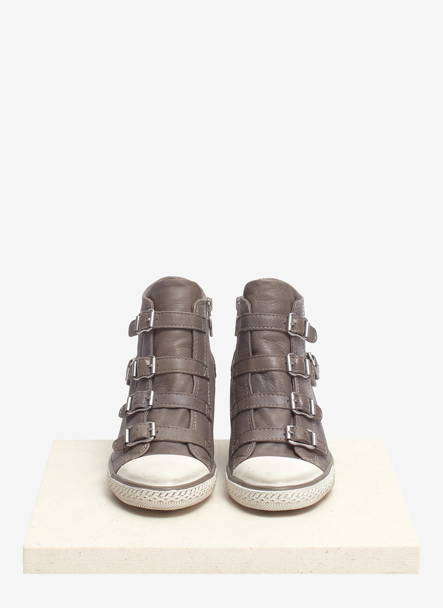 Ash Genial Leather Wedge Sneakers in Ash (Gray) - Lyst