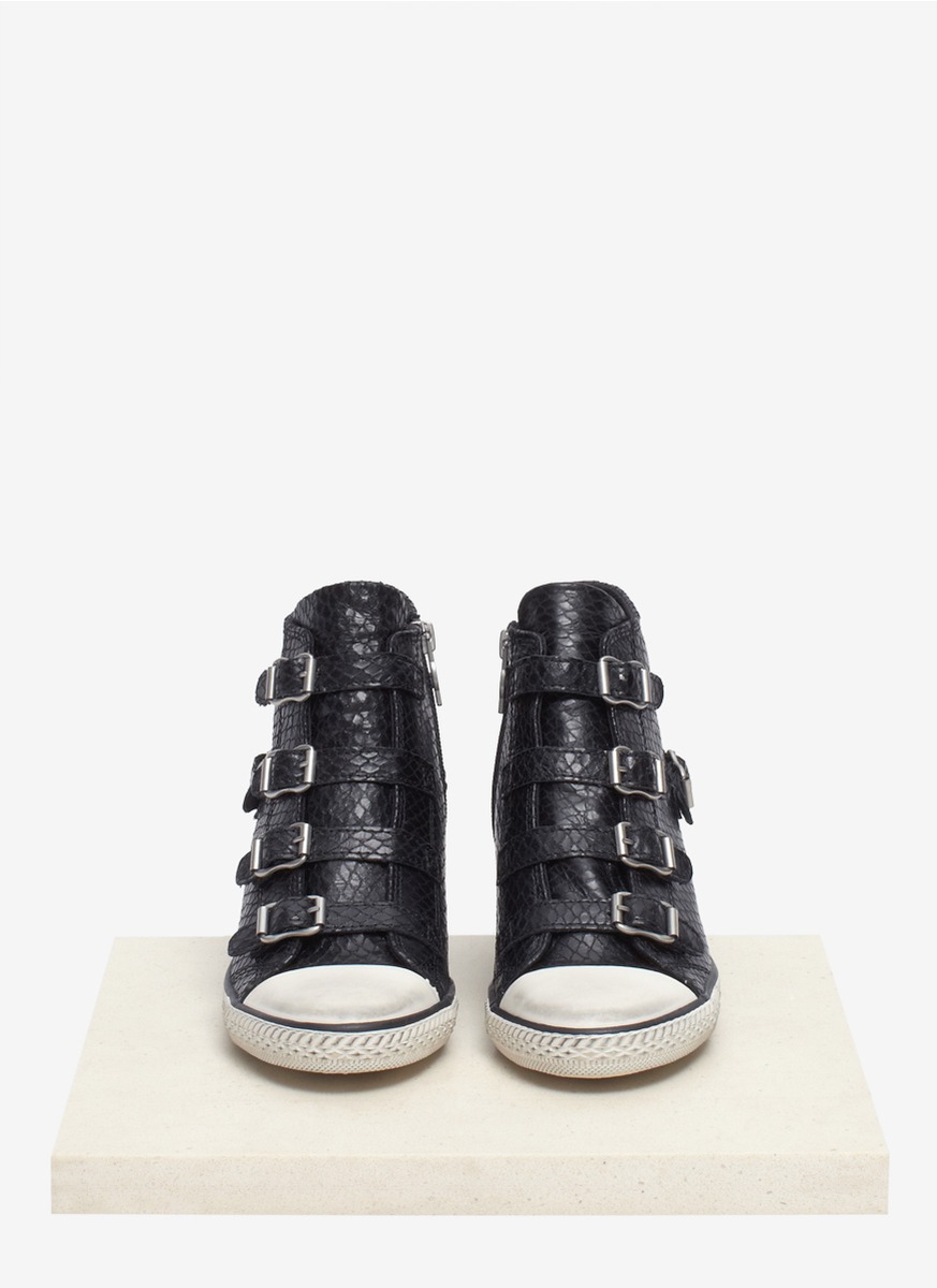 Lyst - Ash Eagle Leather Wedge Sneakers in Black