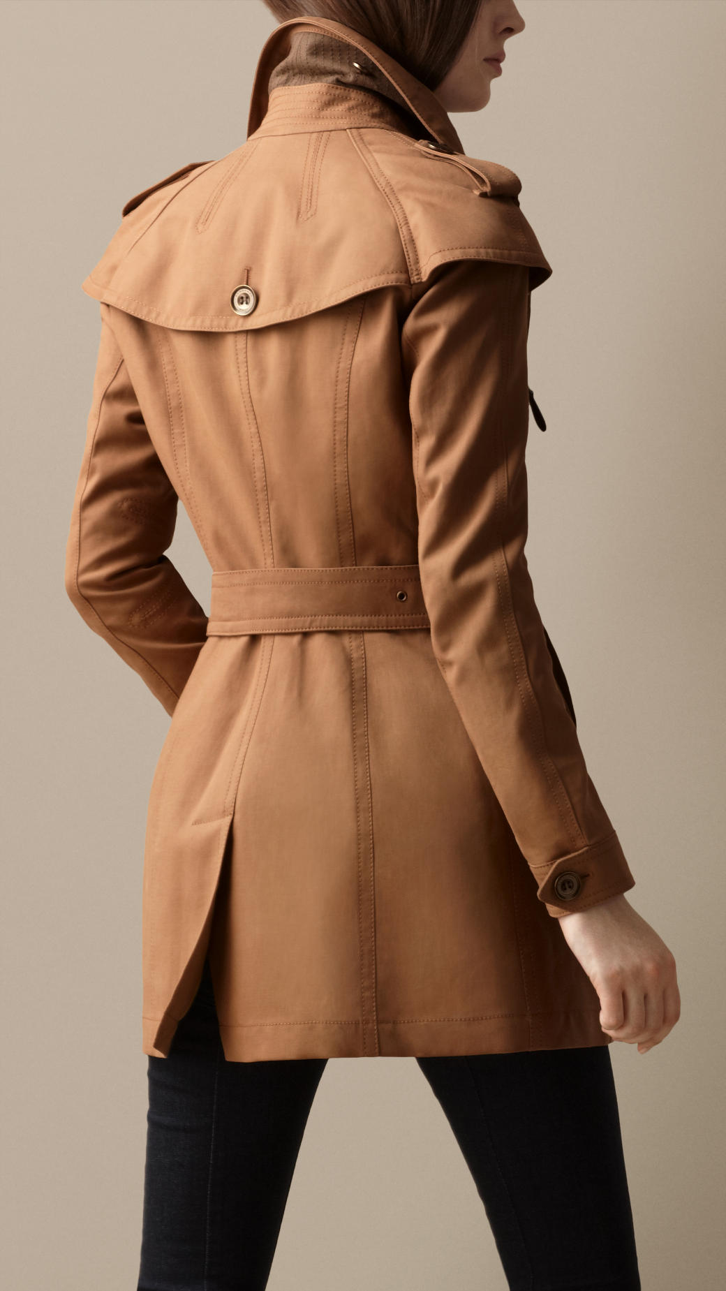 Burberry Cape Detail Trench Coat in Brown - Lyst