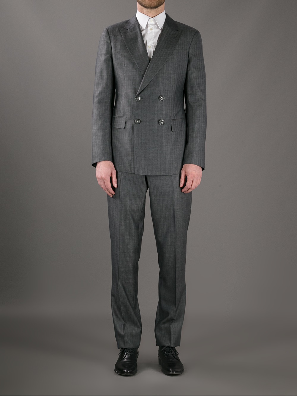 Giorgio Armani Pinstripe Double Breasted Suit in Grey (Gray) for Men - Lyst