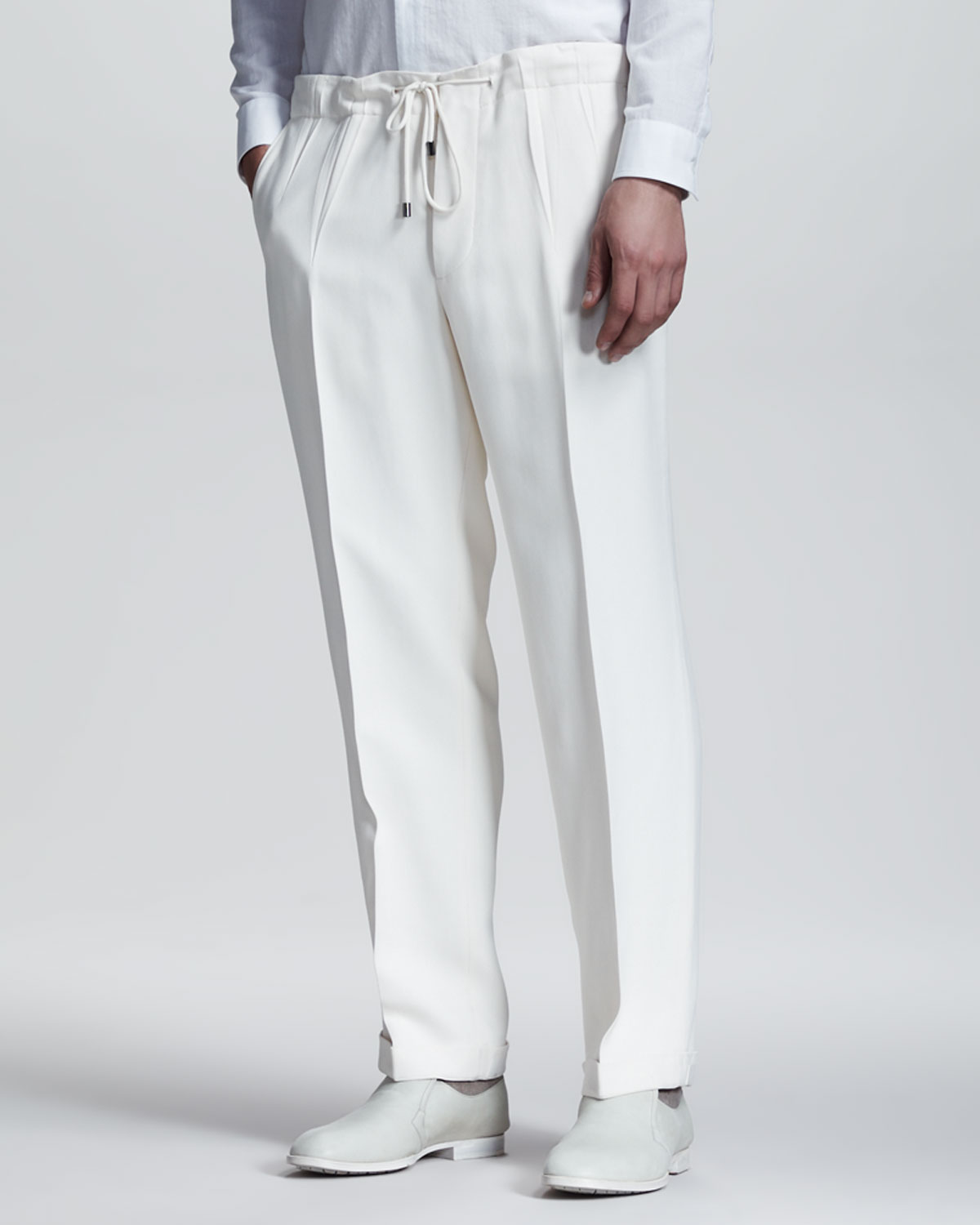 Maison margiela Drawstring Dress Pants in White for Men (IVORY) | Lyst