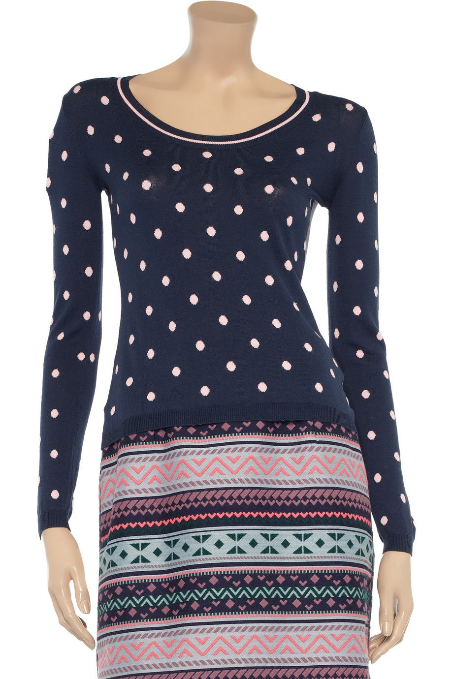 Narrow Search Results Blue Polka Dot Printed Cardigan Sweater Size M. White & Grey Polka Dot Pattern Is Perfect For A Back To School Look Or To Wear To Work Anytime! Super Soft, 92% Cotton, And In Great Condition. Super Soft, 92% Cotton, And In Great Condition.