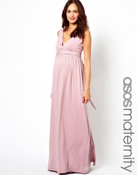 Asos Maternity Maternity Exclusive Maxi Dress with Grecian Drape in ...