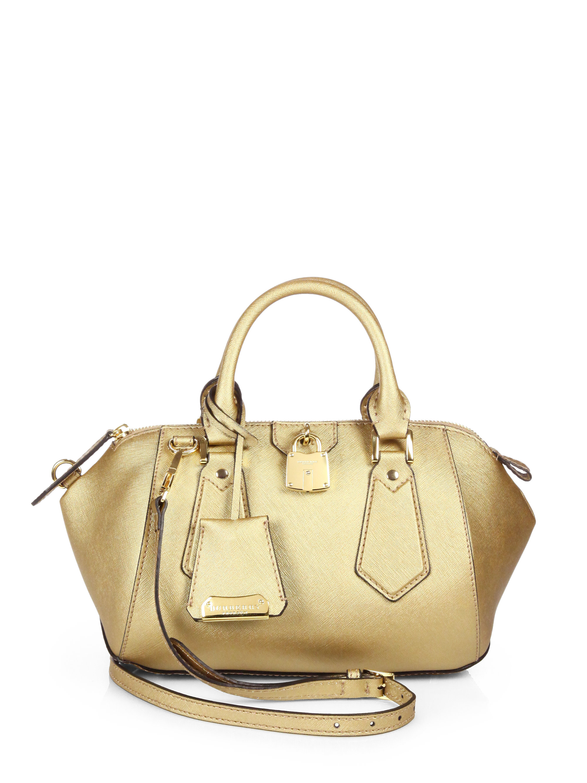 gold satchel bag