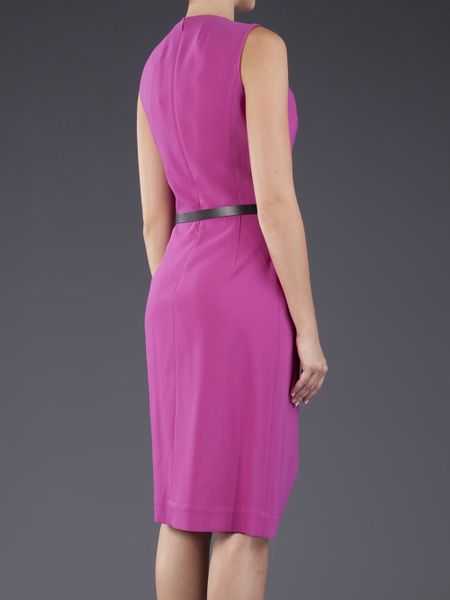 Michael Kors Sleeveless Sheath Dress in Pink (black) | Lyst