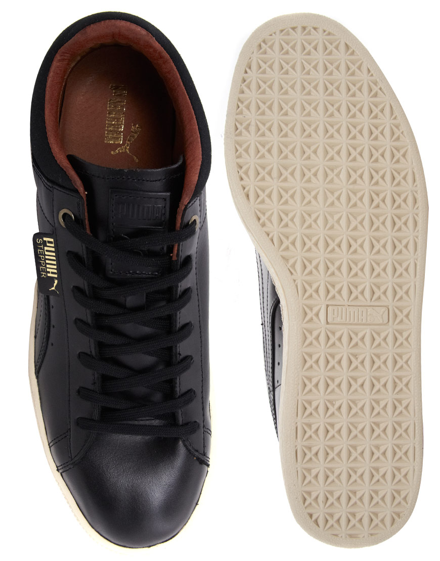 PUMA Stepper Luxe Trainers in Black for Men - Lyst