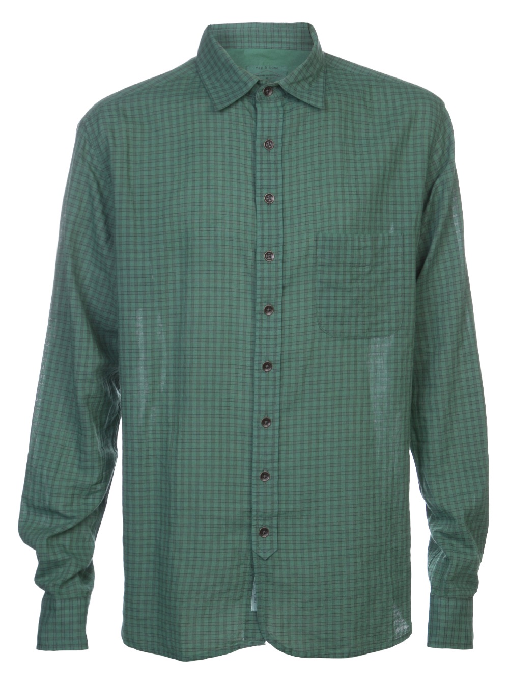 Lyst Rag & Bone Threequarter Placket Shirt in Green for Men
