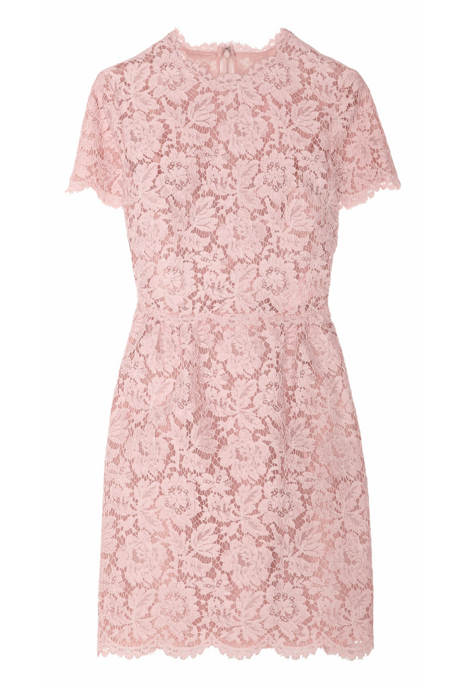 Valentino Cotton Blend Lace Mini Dress in Pink - Lyst