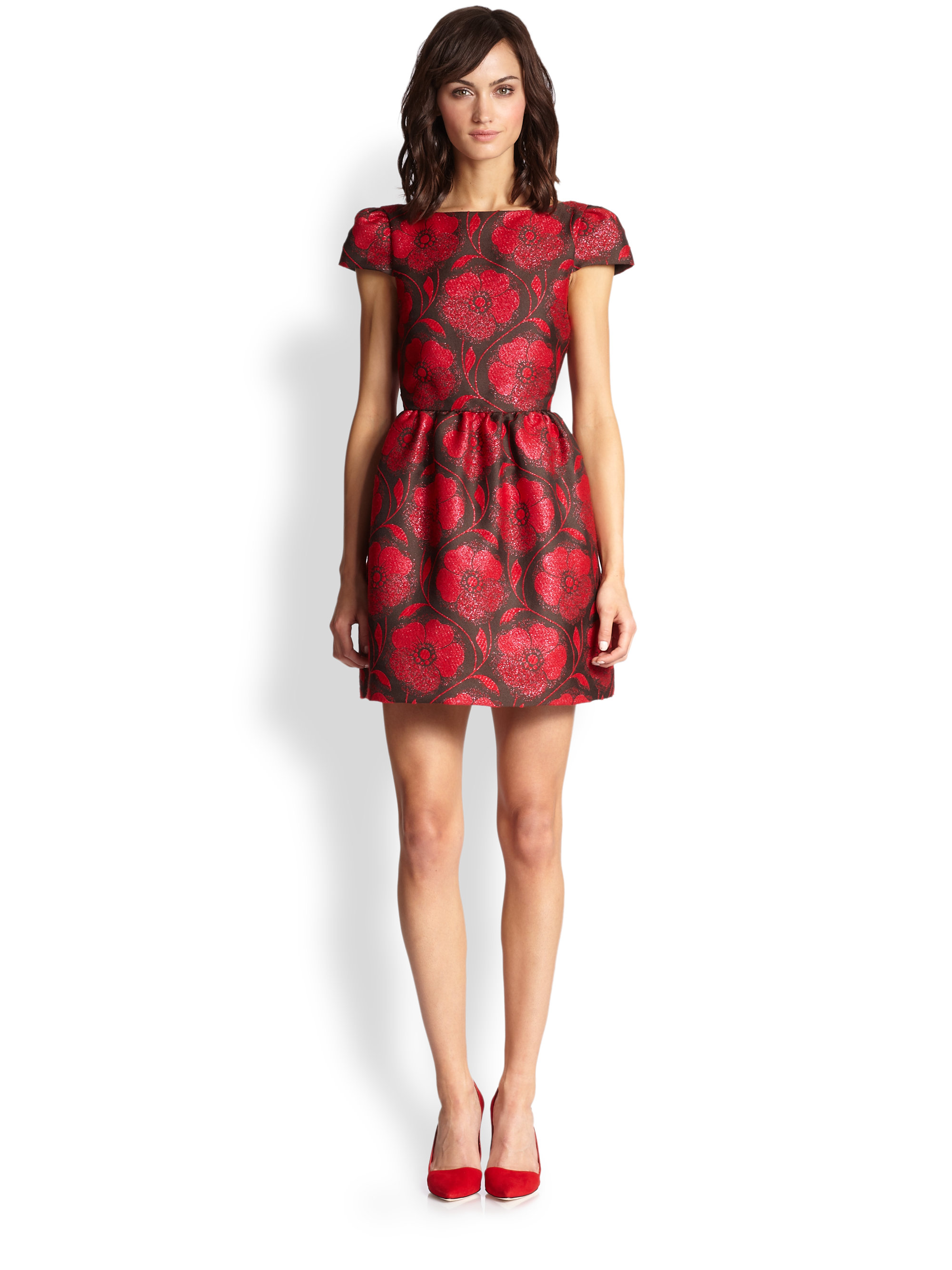 Alice   olivia Nelly Floral Dress in Red - Lyst