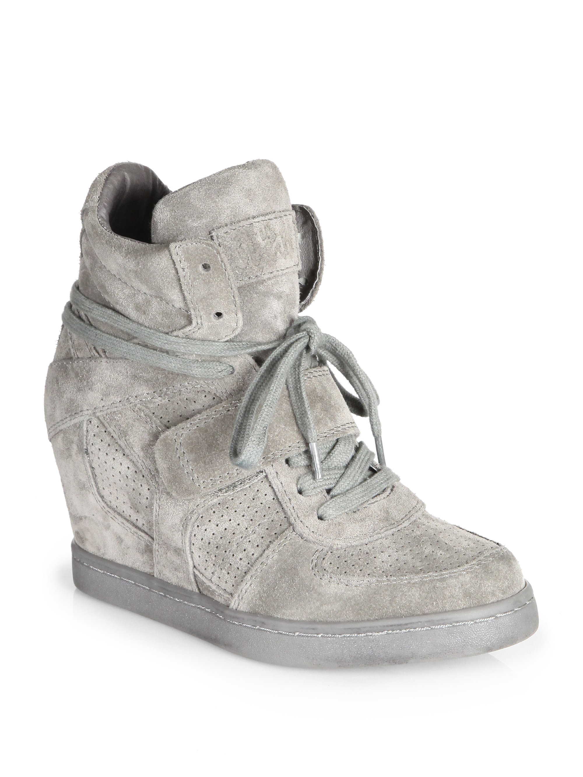 Ash Cool Suede Wedge Sneakers in Slate (Gray) - Lyst