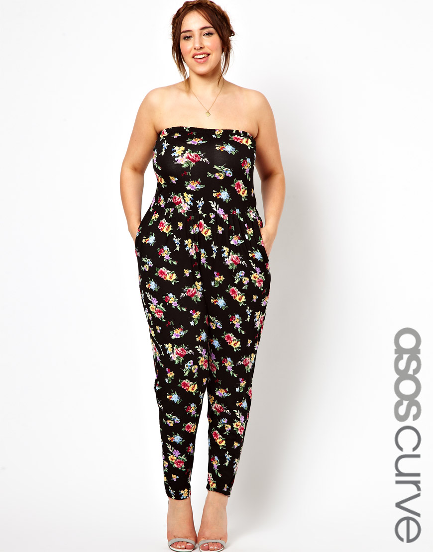 floral bandeau jumpsuit