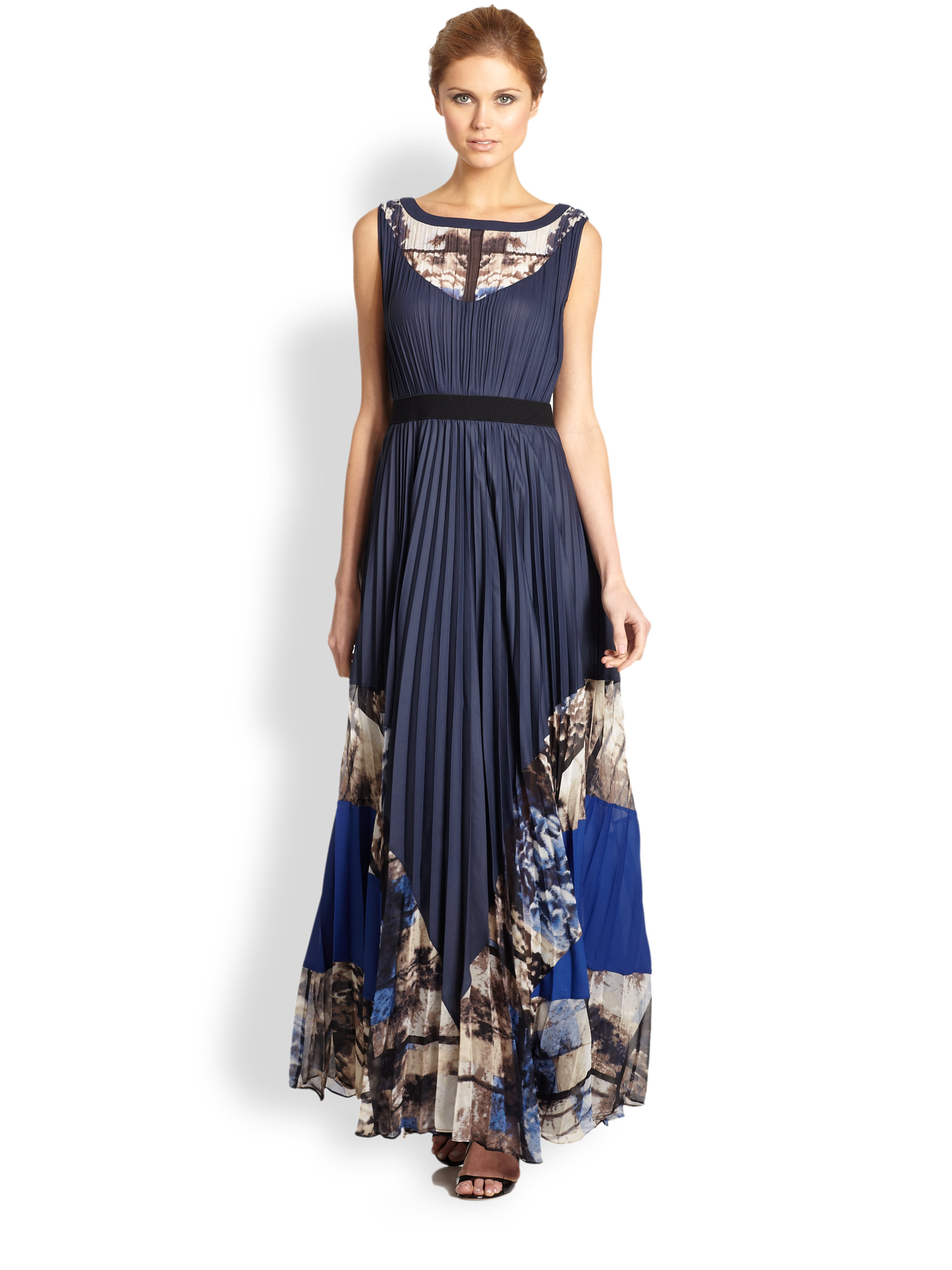 bcbg pleated maxi dress