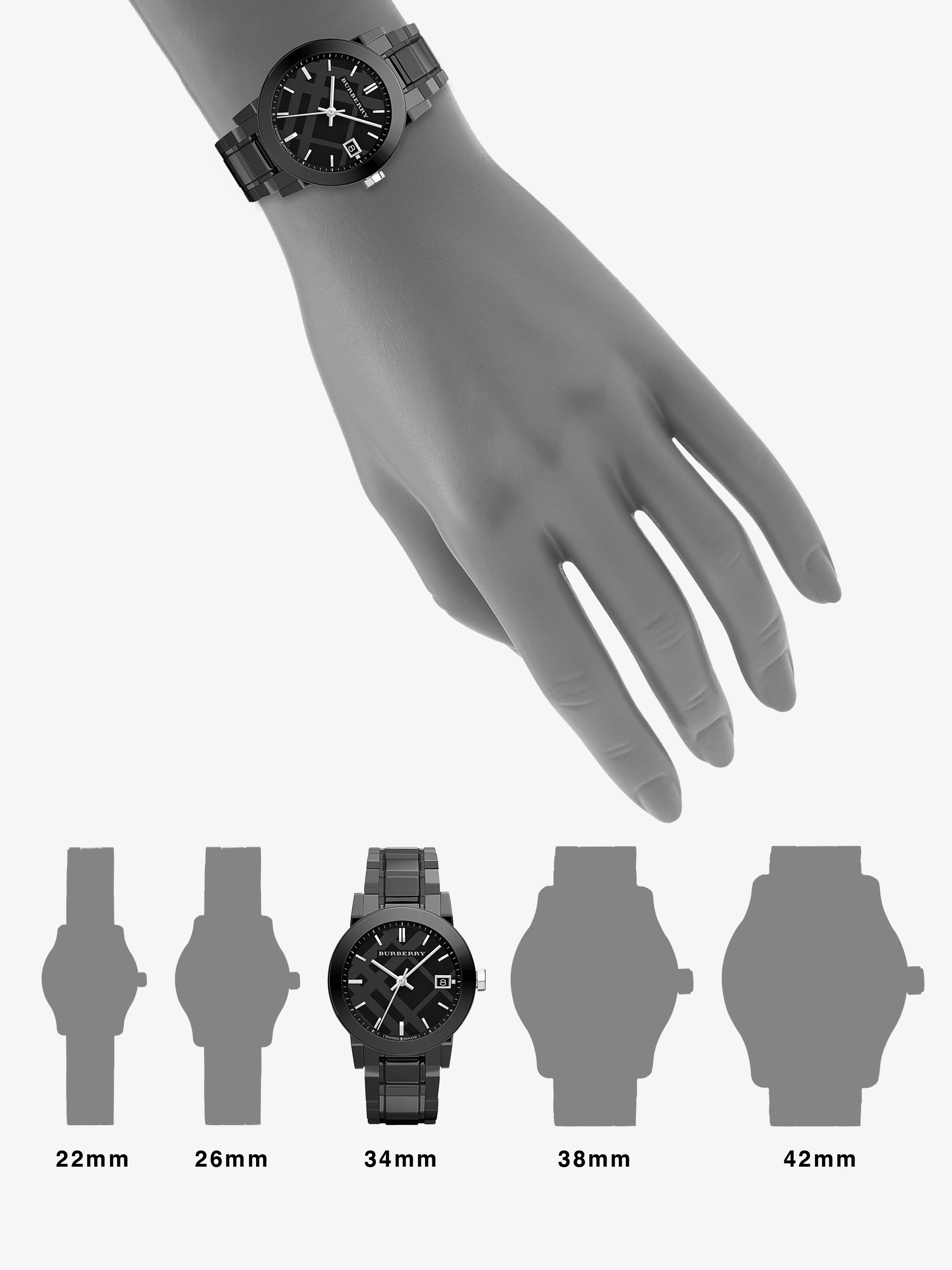burberry women's black ceramic watch