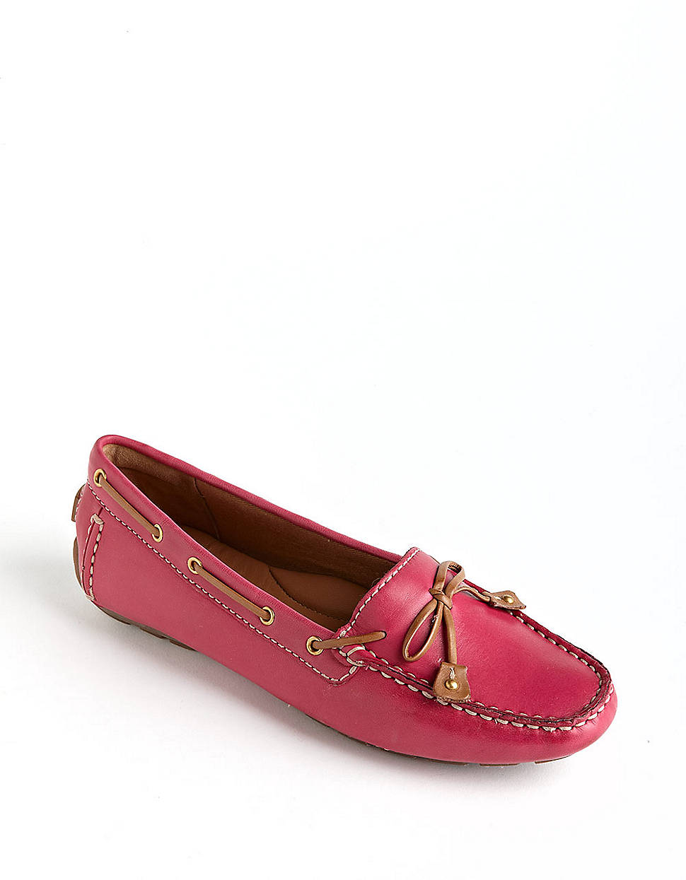 Clarks Dunbar Racer Leather Loafers in Pink | Lyst