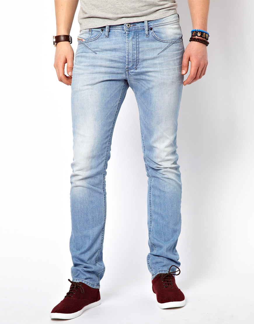 Diesel Jeans Shioner 814d Slim Fit in Blue for Men | Lyst