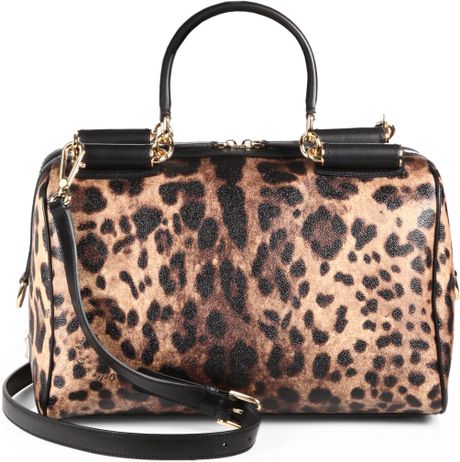 Dolce & Gabbana Miss Sicily Leopardprint Boston Bag in Animal (leopard ...