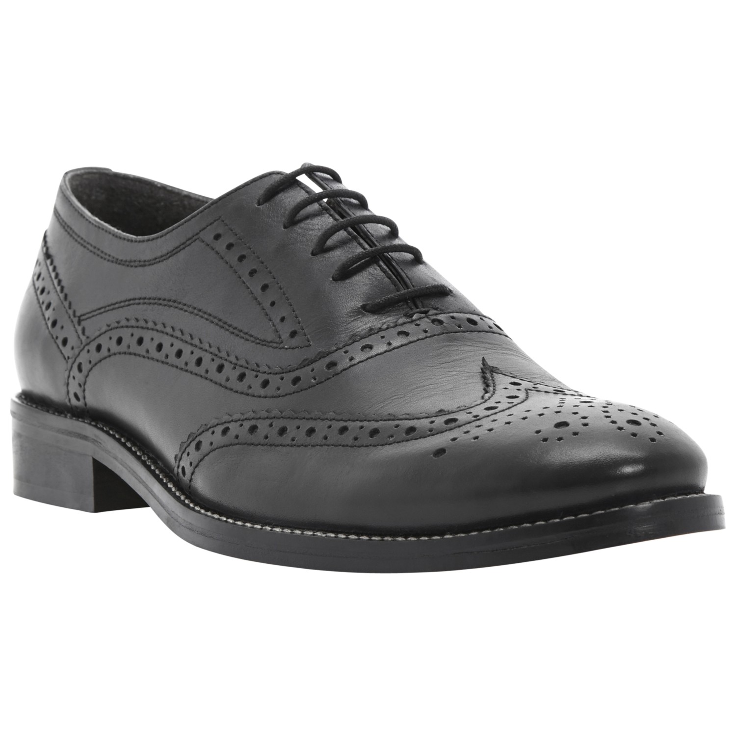 Dune Animate Leather Brogue Oxford Shoes in Black for Men | Lyst