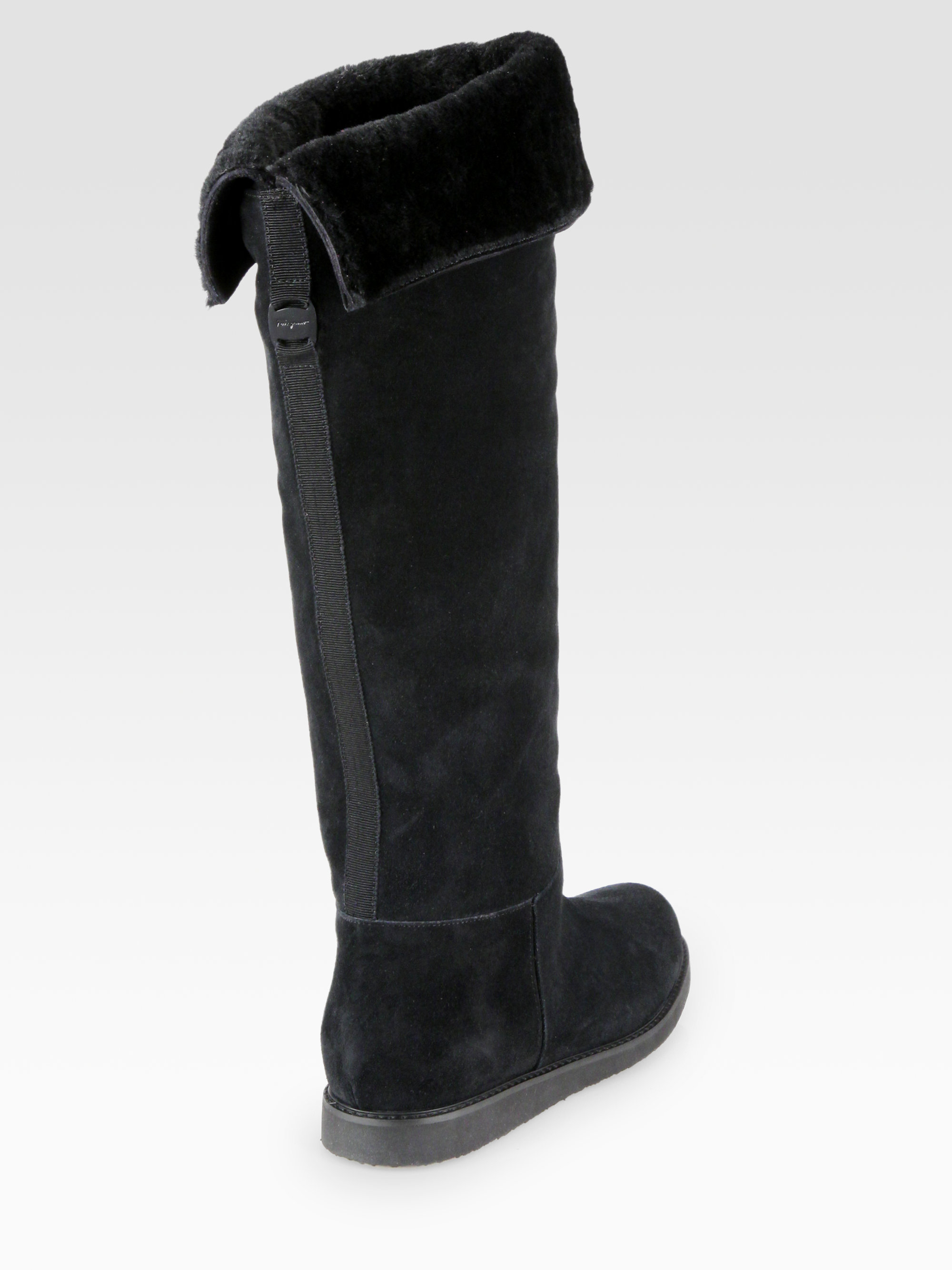 suede fur lined boots
