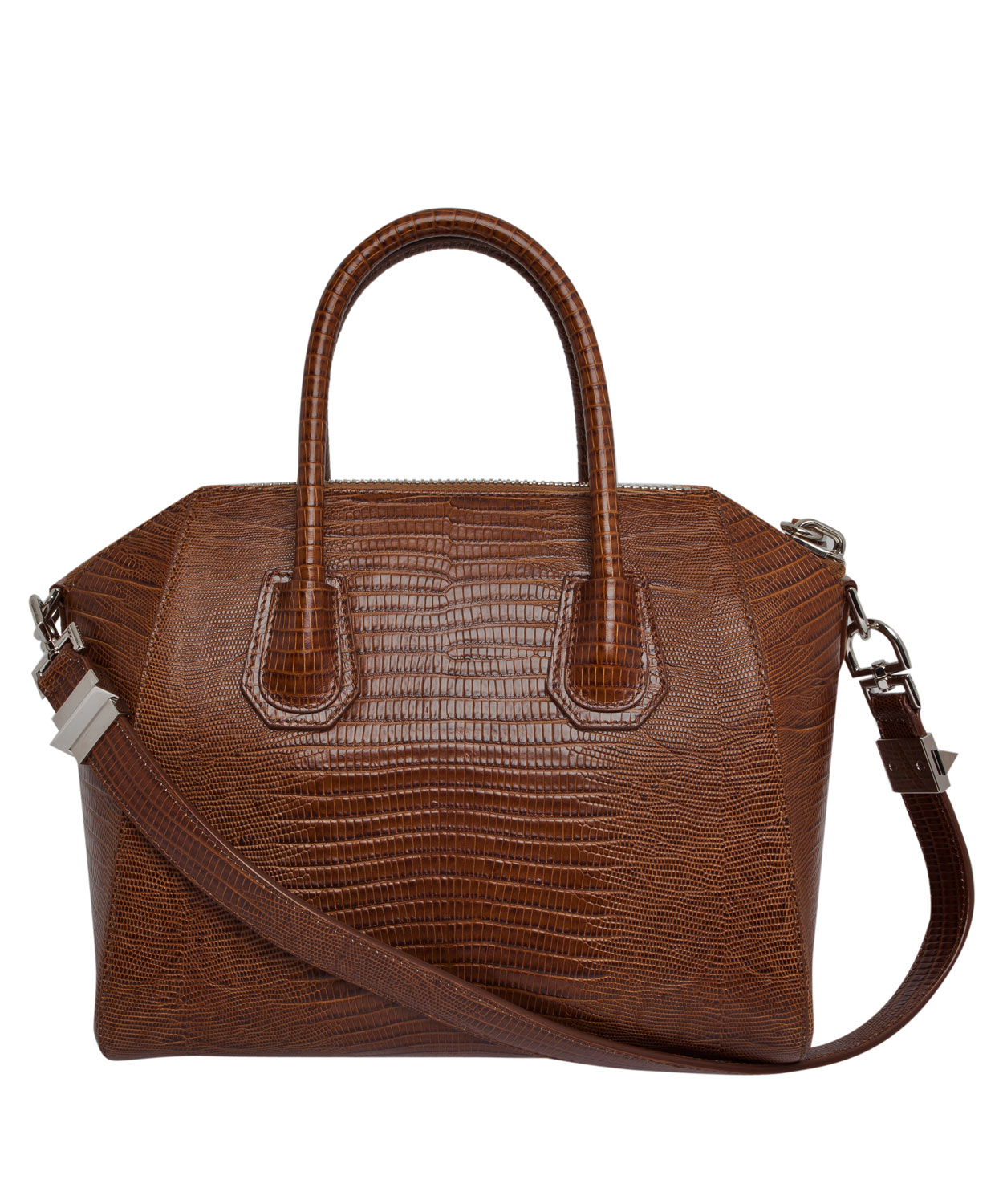 Givenchy Tan Antigona Medium Croc Embossed Leather Tote Bag in Brown - Lyst