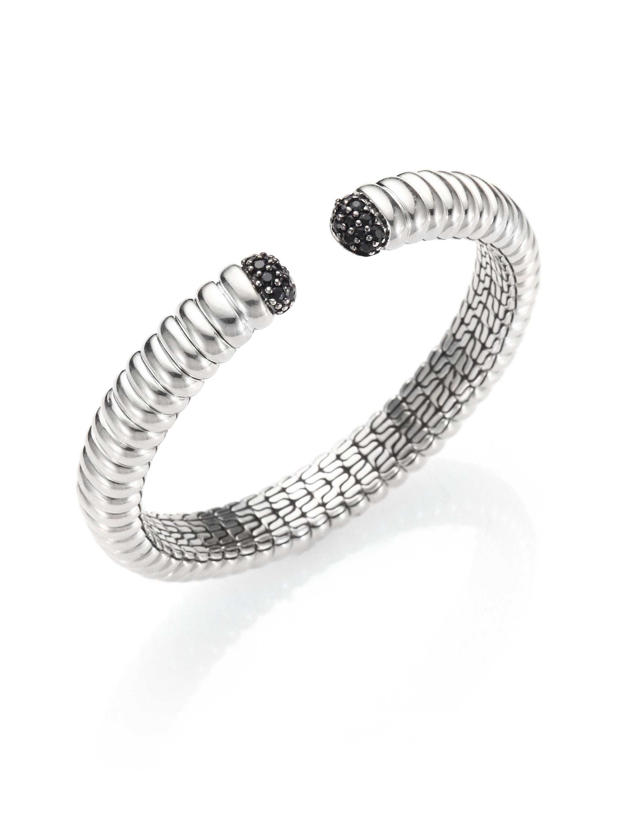 John Hardy Black Sapphire Sterling Silver Cuff Bracelet Lyst