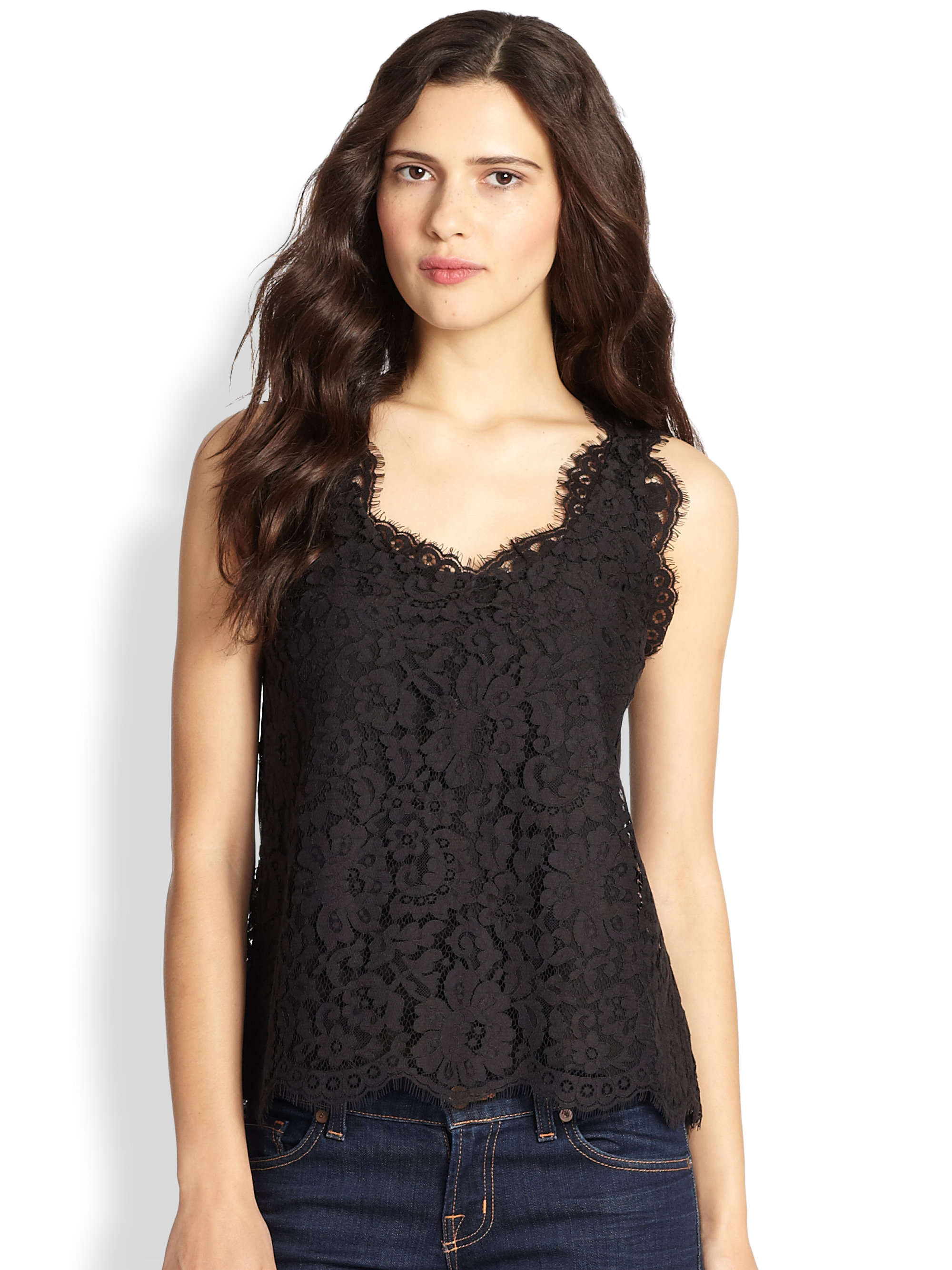 joie black lace top