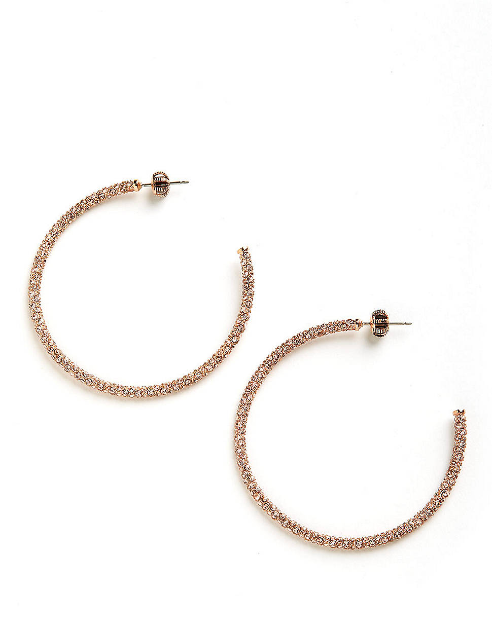 Juicy Couture Large Pave Hoop Earrings In Metallic Lyst Gallery
