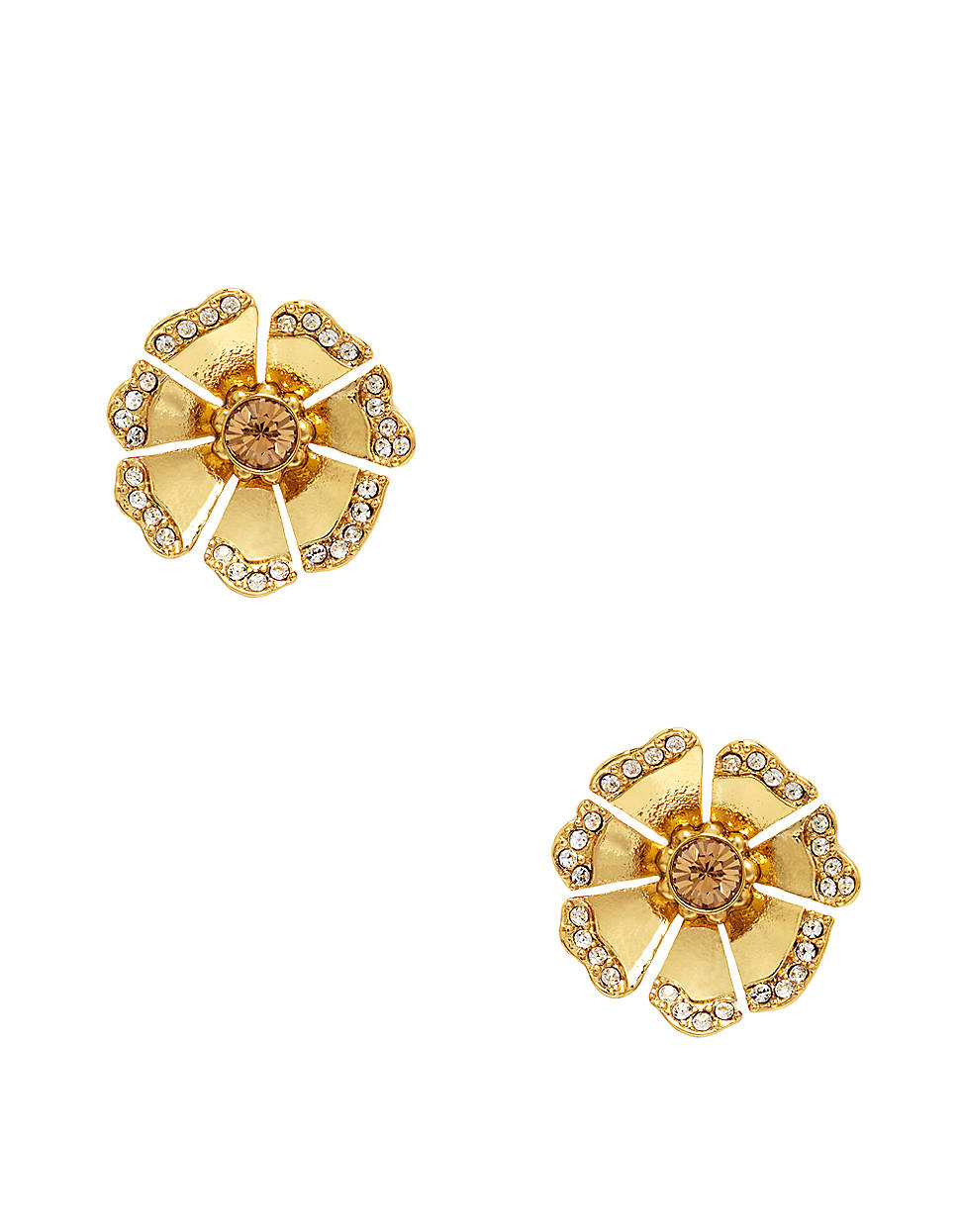 Lyst Kate spade new york Enamel Crystal Flower Stud Earrings in Metallic