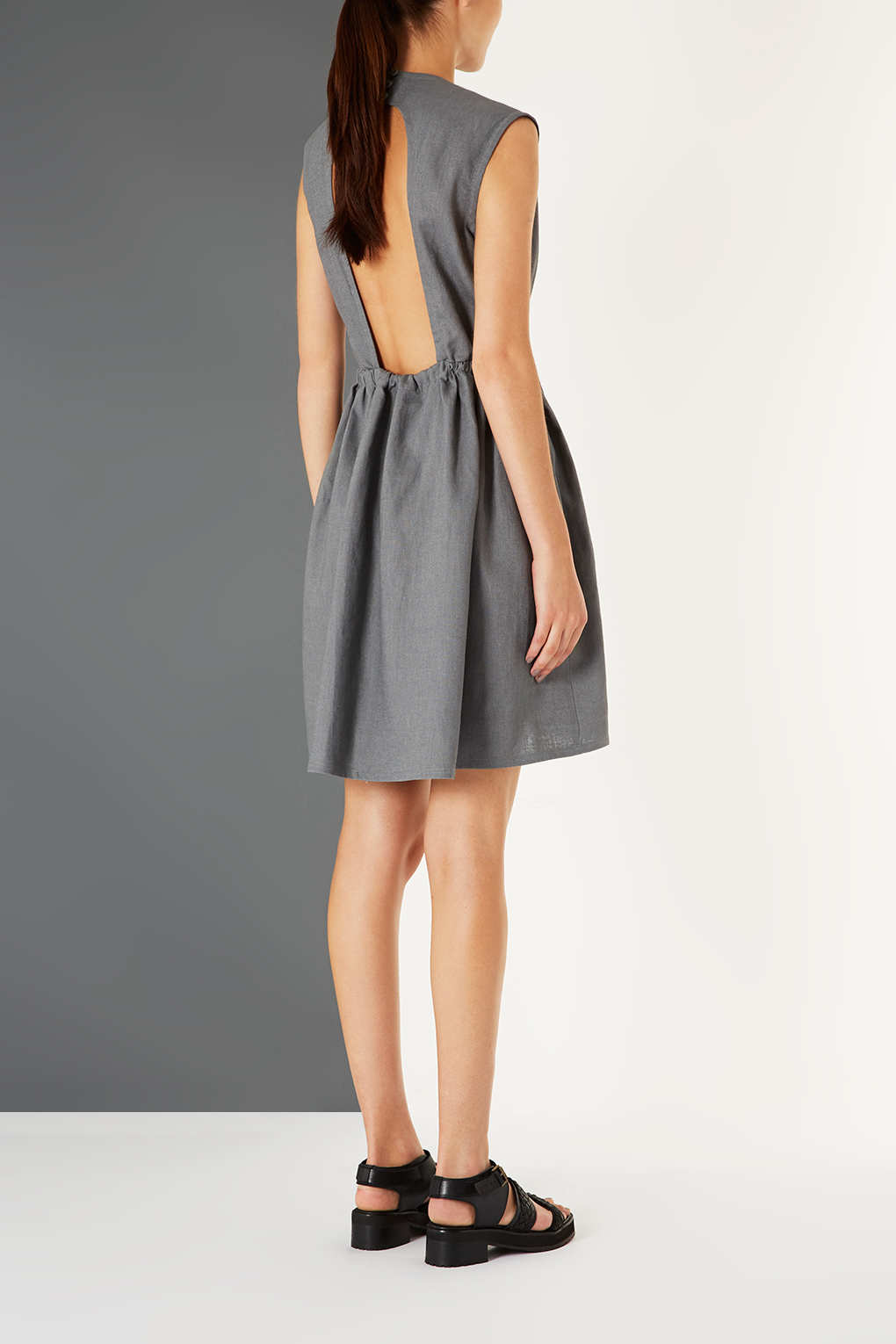open back linen dress
